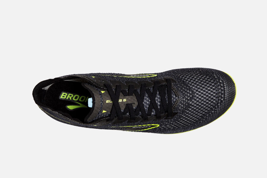 Brooks ELMN8 v8 Spikes Shoes Mens Black/Green 029745-IYW